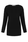 Off-white Virgin Wool Ribbed Sweater In Black