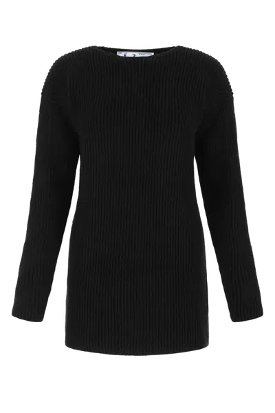 OFF-WHITE OFF-WHITE VIRGIN WOOL RIBBED SWEATER