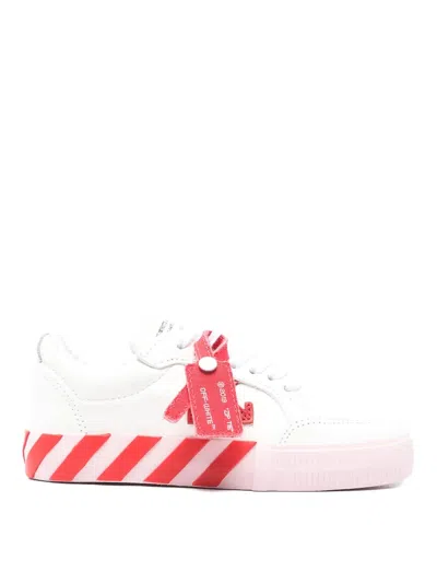 Off-white Kids' Vulc Leather Sneakers In White