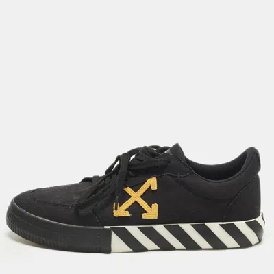 Pre-owned Off-white Vulcanised Size 42 Black Canvas Lace Up Sneakers