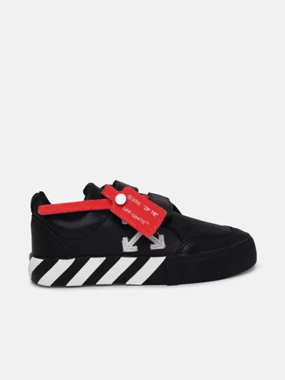 Off-white Babies' Vulcanized Black Leather Sneakers