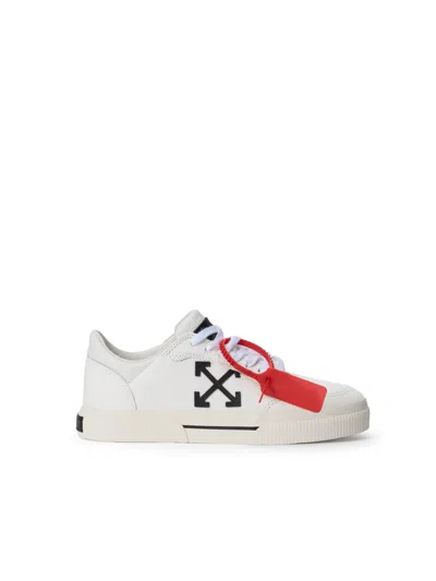 Off-white Vulcanized Low Canvas Sneakers In White/black
