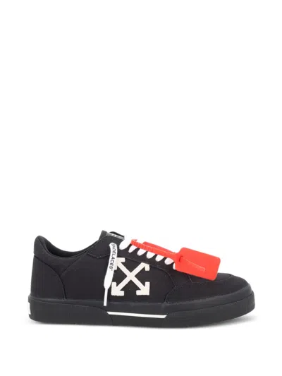 Off-white Low-top Canvas Sneakers With Arrow Logo In Black