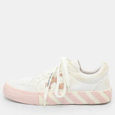Pre-owned Off-white Vulcanized Size 38 White Canvas Low Top Sneakers In Gray