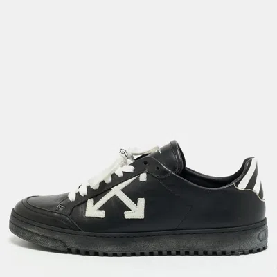 Pre-owned Off-white Vulcanized Size 39 Black Leather Low Top Sneakers