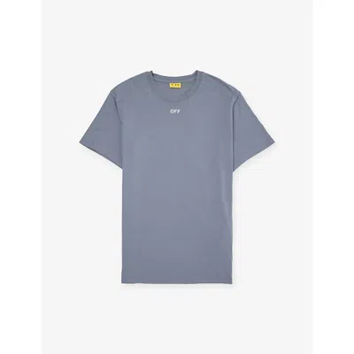 Off-white Kids' W Marker Cotton T-shirt 12-16 Years Flint Ston In Gray