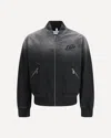 Off-white Washed Logo Denim Bomber Jacket In Black