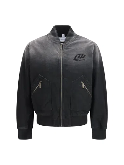 OFF-WHITE OFF-WHITE WASHED DENIM BOMBER JACKET