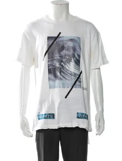 Pre-owned Off-white Waves Graphic Print T-shirt In White