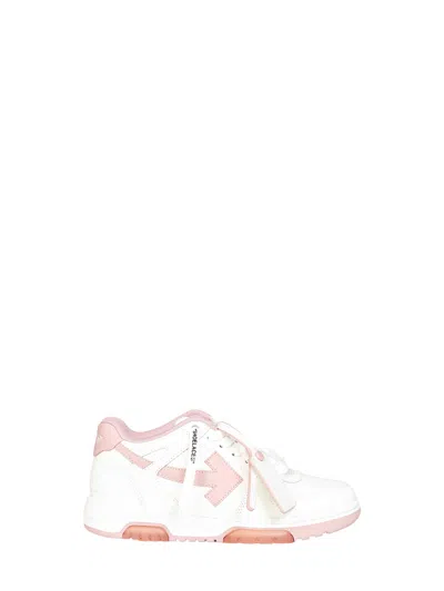 Off-white White And Pink Out Of Office Sneakers In Multi