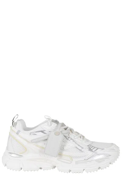 Off-white White Be Right Back Mesh Leather Sneakers In Multi