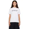 Off-white Relaxed Fit Cotton Tee With Oversized Logo In White-black