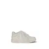 Off-white Monochromatic Leather Sneakers With Textured Sole In White