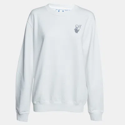 Pre-owned Off-white White Chine Arrows Print Cotton Jersey Crewneck Sweatshirt S