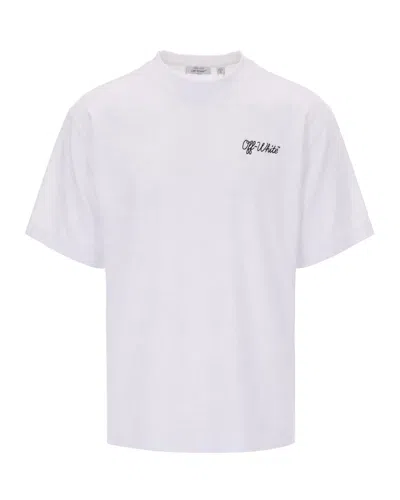Off-white White Cotton Embroidered Oversized T-shirt