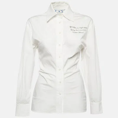 Pre-owned Off-white White Cotton Embroidered Tailored Shirt S
