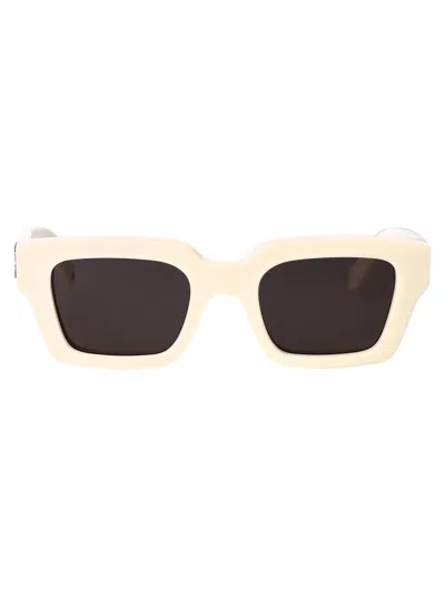 Off-white White Dark Grey Acetate Sunglasses In Neutral