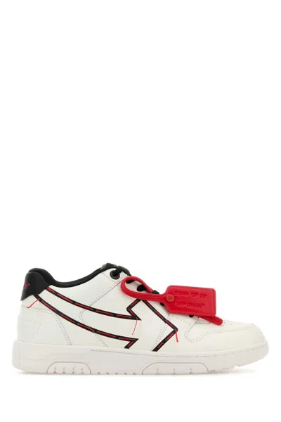 Off-white Off White White Leather Out Of Office Sneakers In Multi