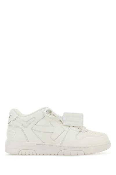 Off-white Men White Leather Sneakers