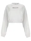 Off-white Neutral Script Logo Graphic Cotton Sweatshirt In White