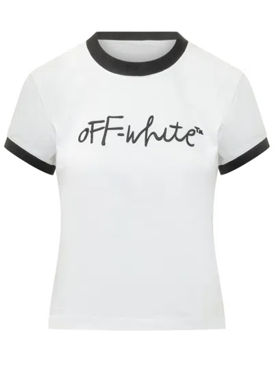 Off-white White Logo Crew Neck T-shirt