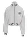 Off-white Embroidered Script Zip-up Jacket In White