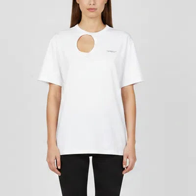 Pre-owned Off-white White Logo Print Meteor Tomboy T-shirt M