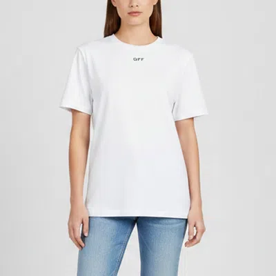 Pre-owned Off-white White Logo Stamp Shoulder Padded T-shirt S