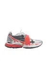 Off-white White Mesh Synthetic Leather Layered Sneakers In Multi