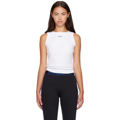Off-white White 'off' Stamp Round Tank Top In White-black