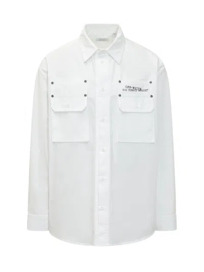 Off-white White Oversized Solid Shirt