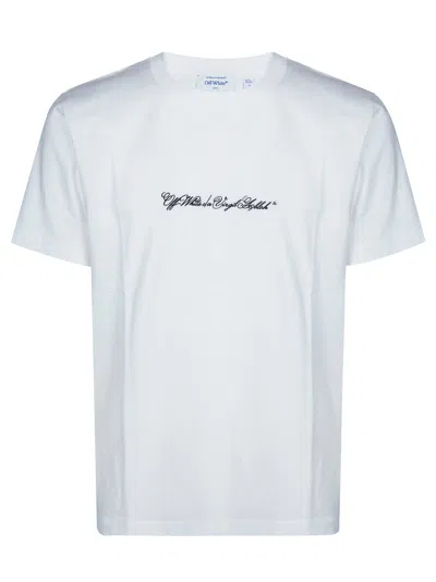 OFF-WHITE WHITE SCRIPT LOGO FRONT GRAPHIC T-SHIRT