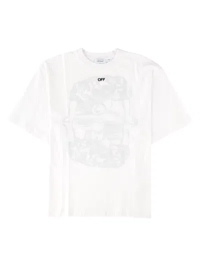 Off-white White Short-sleeve Graphic Printed Cotton T-shirt