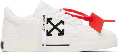 OFF-WHITE WHITE VULCANIZED LOW CANVAS SNEAKERS