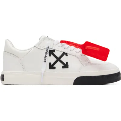 Off-white Bovine Leather Low-top Sneakers With Cotton And Rubber Sole