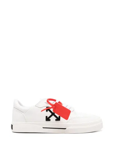 OFF-WHITE OFF-WHITE WHITE/BLACK VULCANIZED LOW SNEAKERS