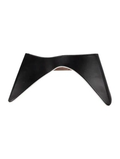 Pre-owned Off-white Wide Leather Waist Belt In Black