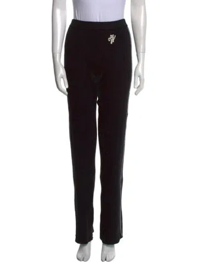 Pre-owned Off-white Wide Leg Pants In Black