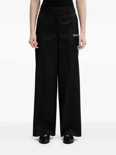 Off-white Wide-leg Trousers In Black