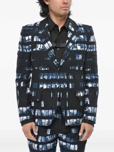 Off-white Windows-print Single-breasted Blazer In Black