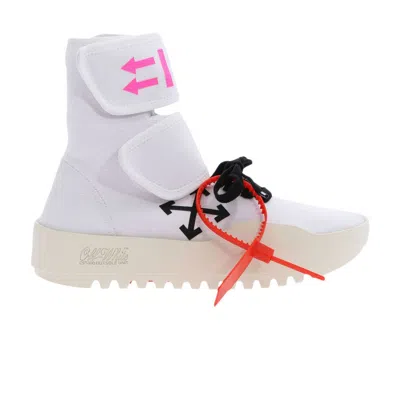 Pre-owned Off-white Wmns Moto Wrap Sneakers 'white Neon Fuchsia' | Women's Size 39