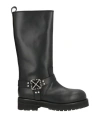 Off-white Woman Boot Black Size 8 Leather In Black