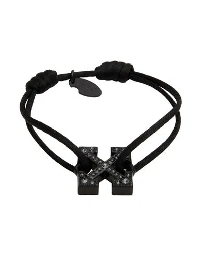 Off-white Woman Bracelet Black Size - Brass, Polyester, Crystal