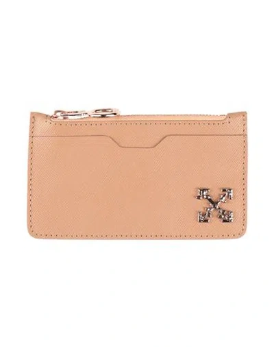 Off-white Woman Cardholder Camel Size - Leather In Brown