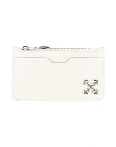 Off-white Woman Cardholder Ivory Size - Leather