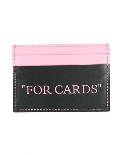 Off-white Woman Cardholder Pink Size - Calfskin In Multi