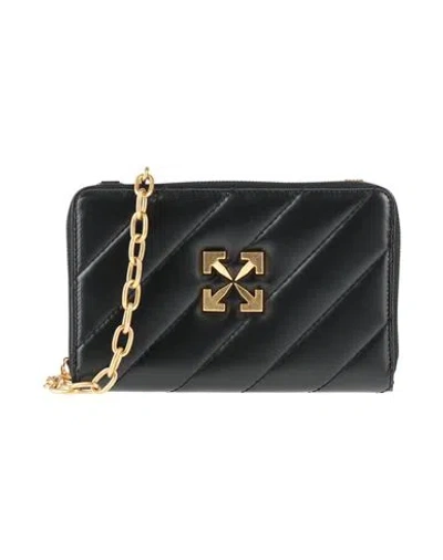 Off-white Woman Crossbody Wallet Black Size - Leather