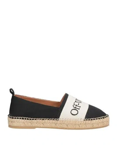 Off-white Woman Espadrilles Black Size 8 Textile Fibers