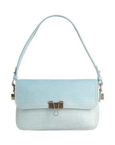 Off-white Woman Handbag Light Blue Size - Cotton