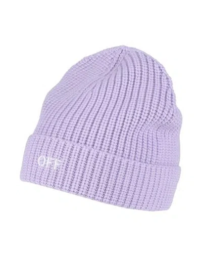 Off-white Woman Hat Lilac Size Onesize Virgin Wool In Purple